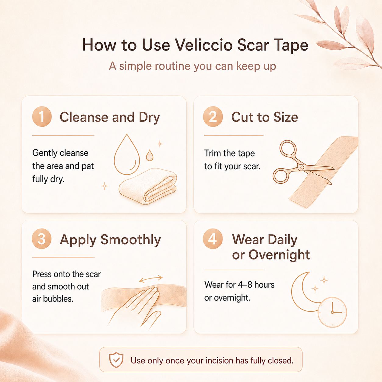 Veliccio C-Section Silicone Scar Sheets